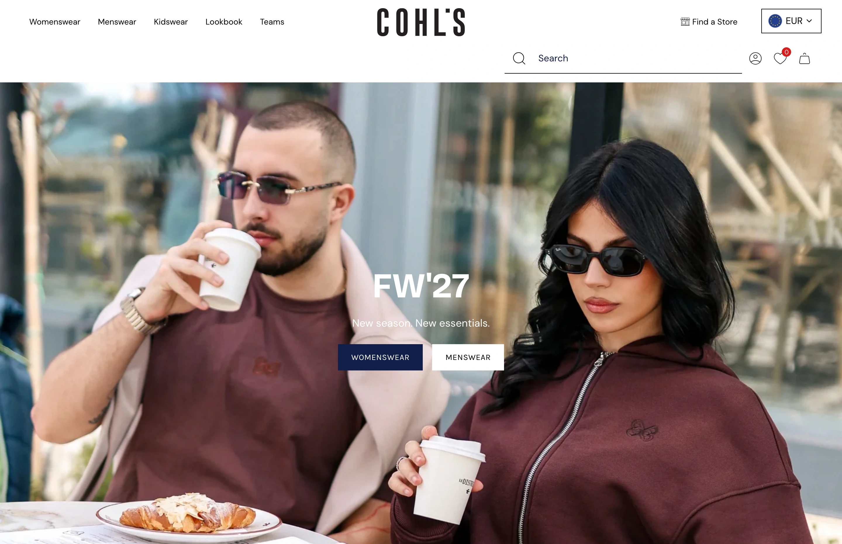 COHL’S, desktop website view