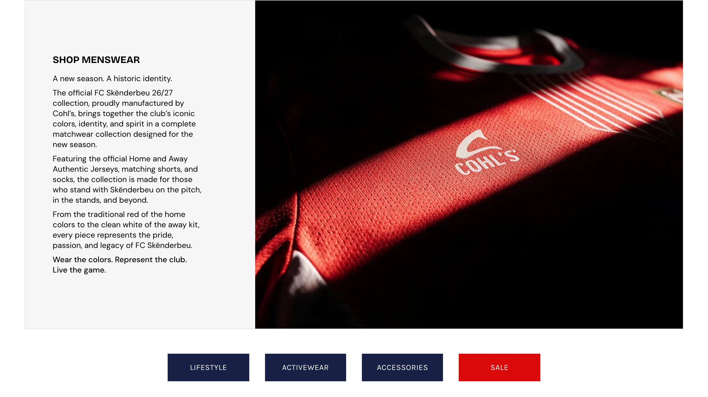 The club collection introduction and category links on the source desktop page.