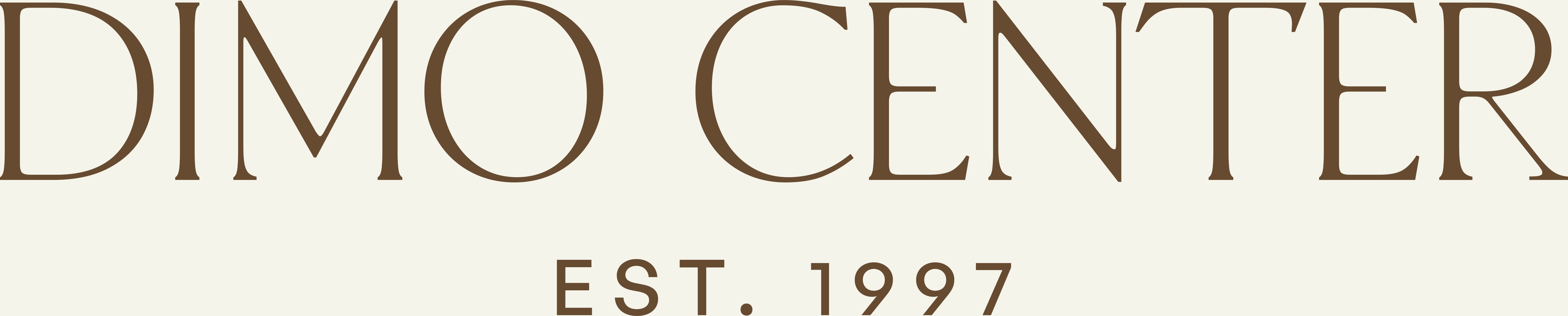 Dimo Center wordmark and EST. 1997